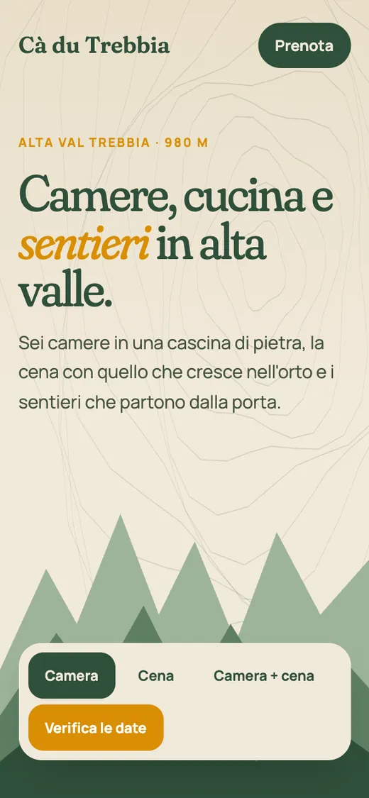 Anteprima smartphone del concept Agriturismo Cà du Trebbia
