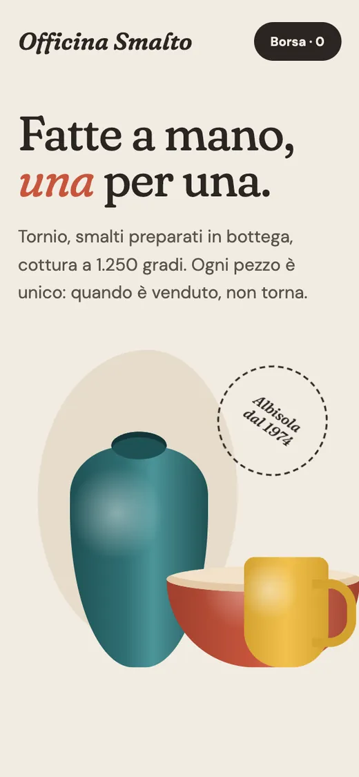 Anteprima smartphone del concept Officina Smalto