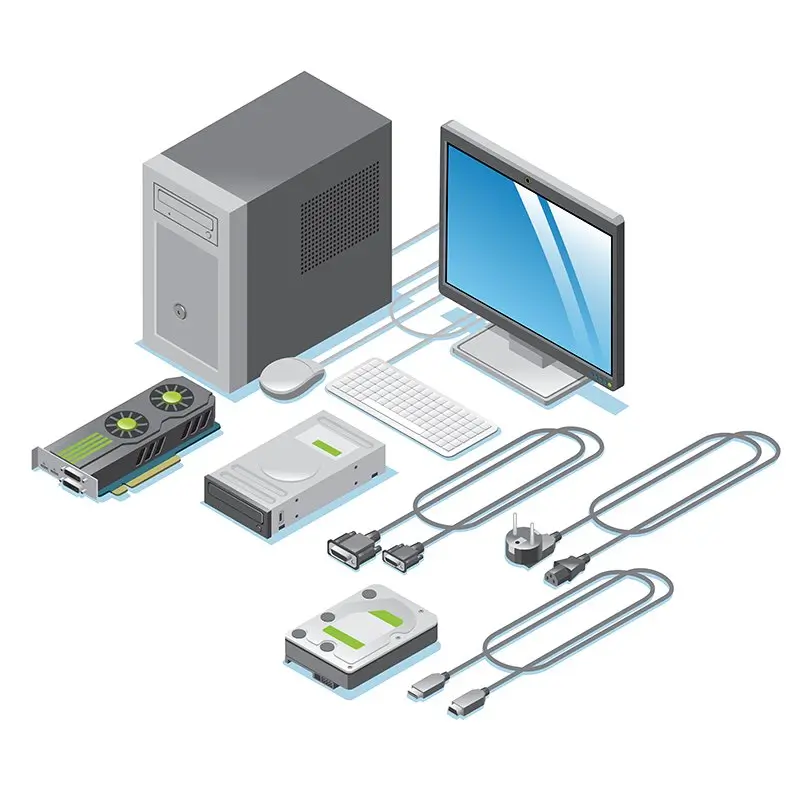 Desktop computer repair in Genoa: a PC opened for servicing