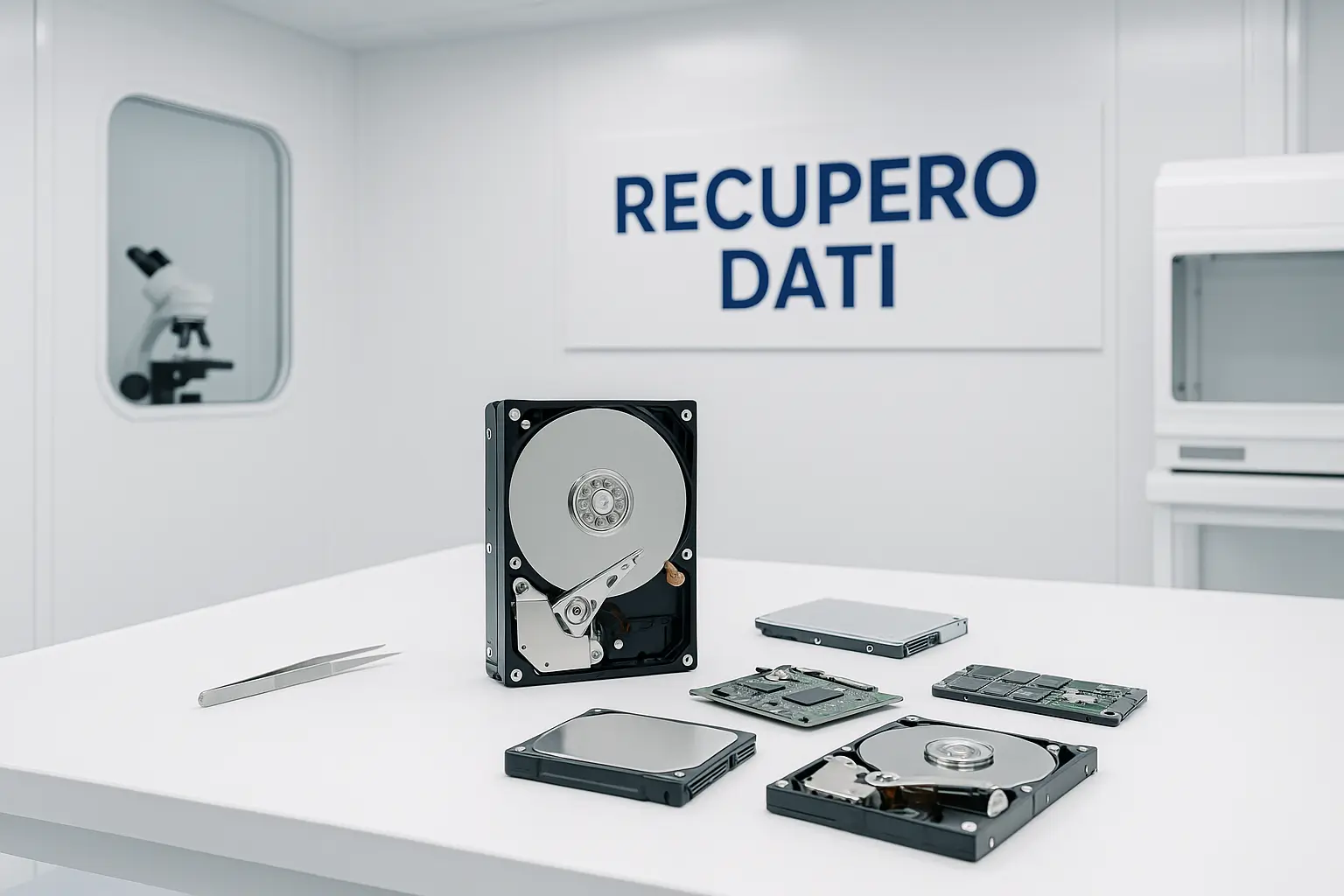 The cleanroom where mechanical hard drives are opened for data recovery