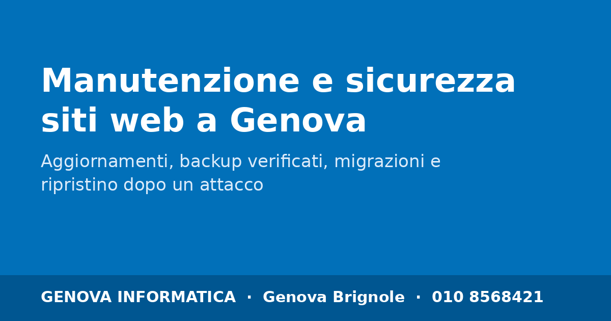 Assistenza PC Genova | Riparazione Computer, Notebook e Mac 16 Manutenzione e messa in sicurezza di siti web a Genova