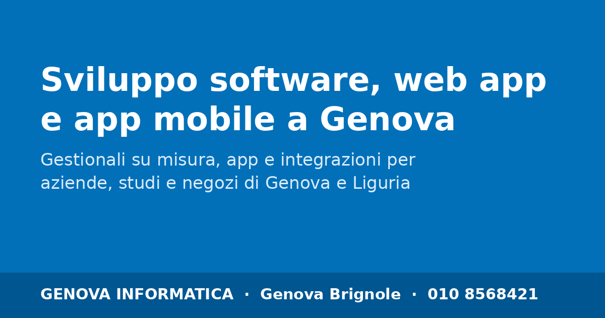 Assistenza PC Genova | Riparazione Computer, Notebook e Mac 18 Sviluppo software, web app e app mobile a Genova